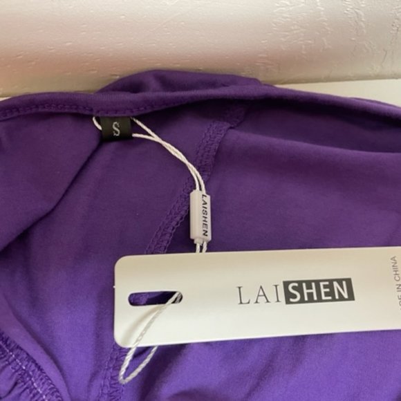 LAISHEN Cotton Purple Mini Sleeveless Sundress – S - NWT - Picture 7 of 8